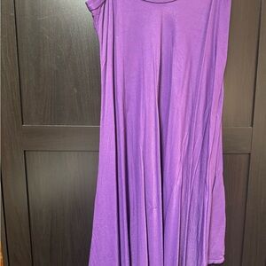Purple midi satin skirt